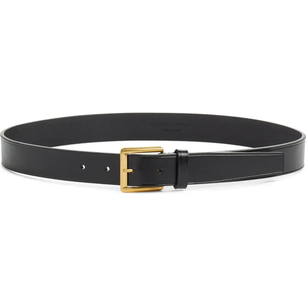 New Line Buckle Leather Belt by Saint Laurent