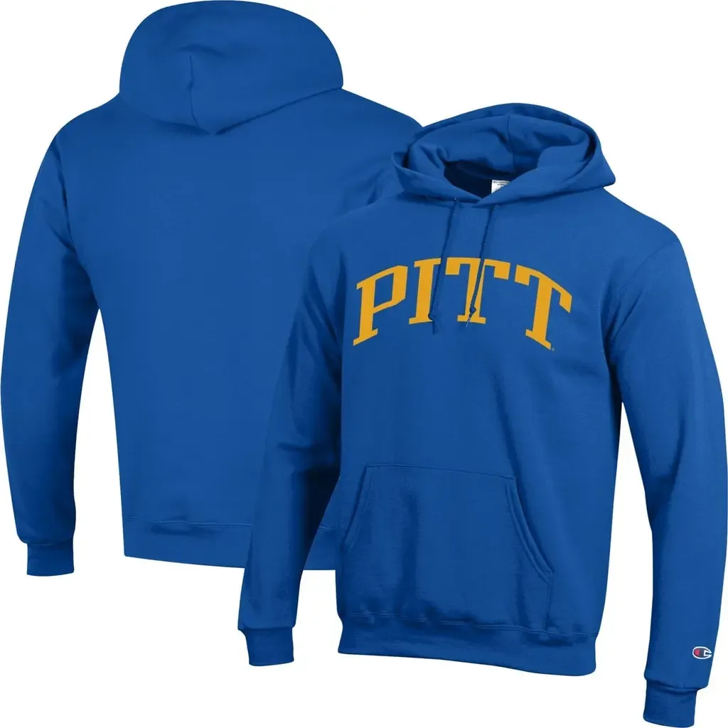 Champion Royal Pitt Panthers Basic Arch Fleece Pullover Hoodie by Champion