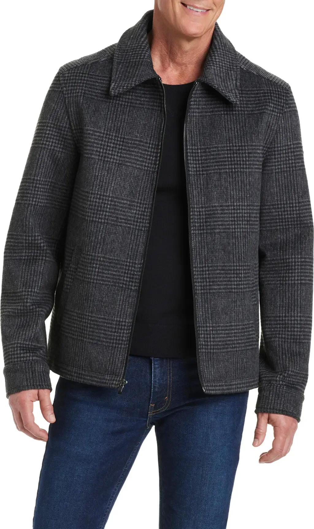 Plaid Flannel Zip Jacket