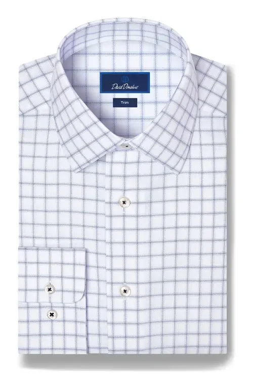 Trim Fit Windowpane Check Dress Shirt by David Donahue