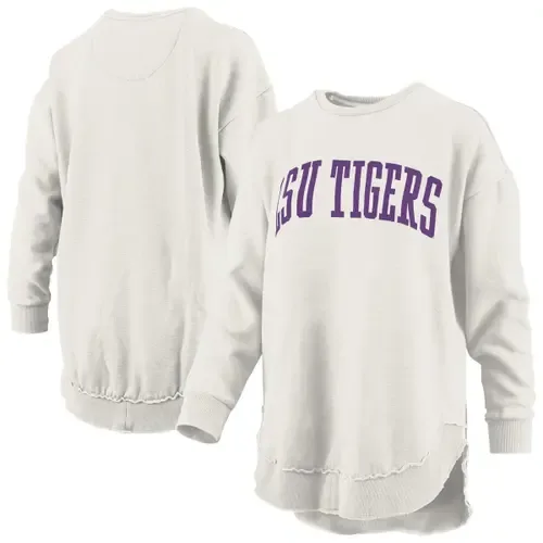 LSU Tigers Melange Poncho Vintage Fleece Long Sleeve Pullover Sweatshirt by PRESSBOX