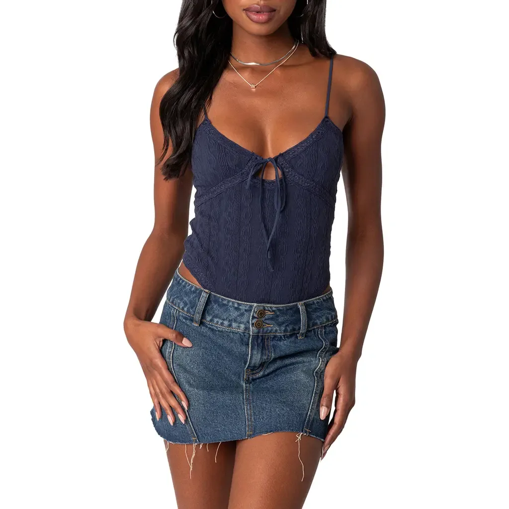 Lacey Keyhole Knit Bodysuit by EDIKTED