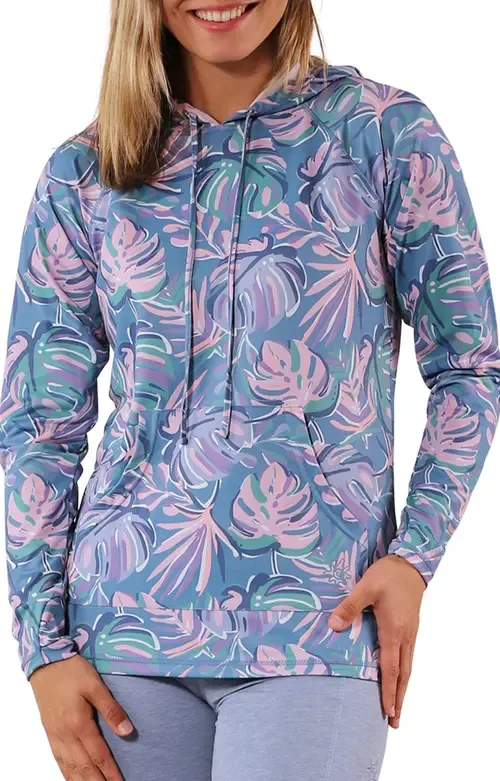 Pullover Hoodie in Pastel Palms