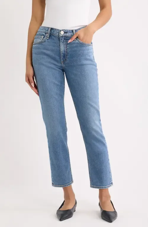 Wren Mid Rise Ankle Slim Stretch Featherweight Jeans by rag & bone
