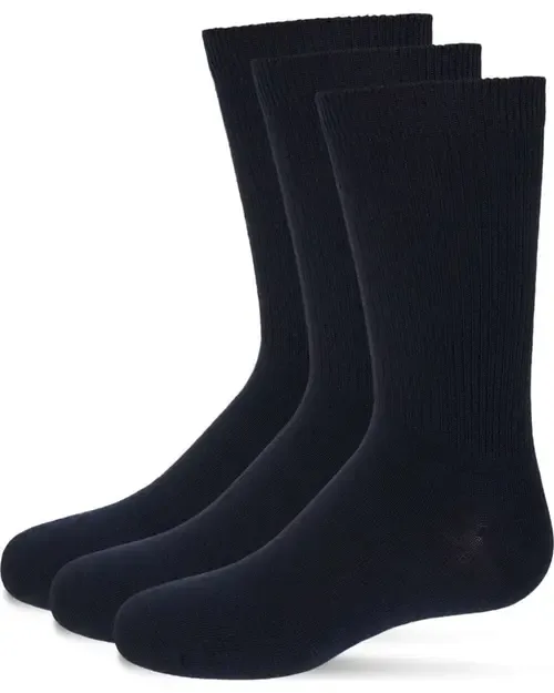 3 Pair Pack Thin Ribbed Cotton Blend Crew Socks by MK-565