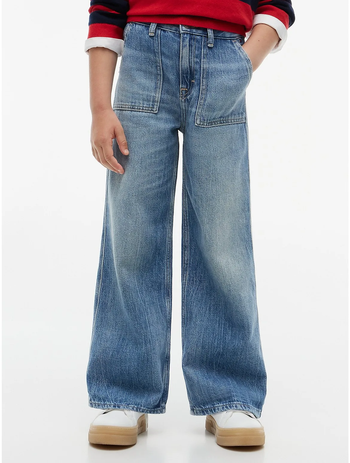 High-Rise Wide Leg Utility Jean by Tommy Hilfiger