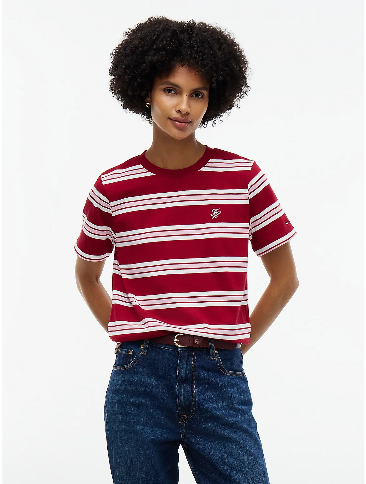 Boxy Fit Striped Heavyweight T-Shirt by Tommy Hilfiger
