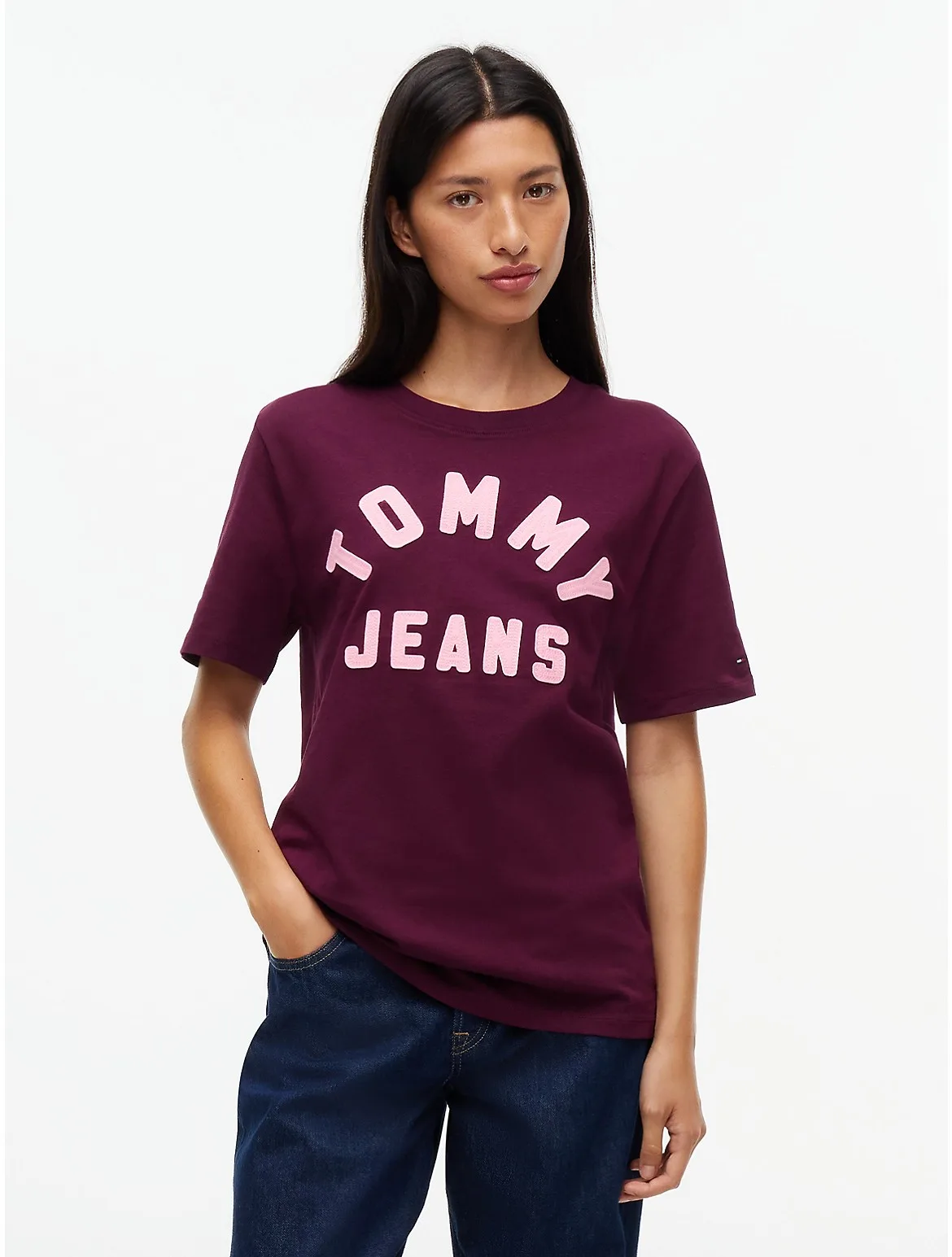 Tommy Jeans Stitched Arch Logo T-Shirt by Tommy Hilfiger