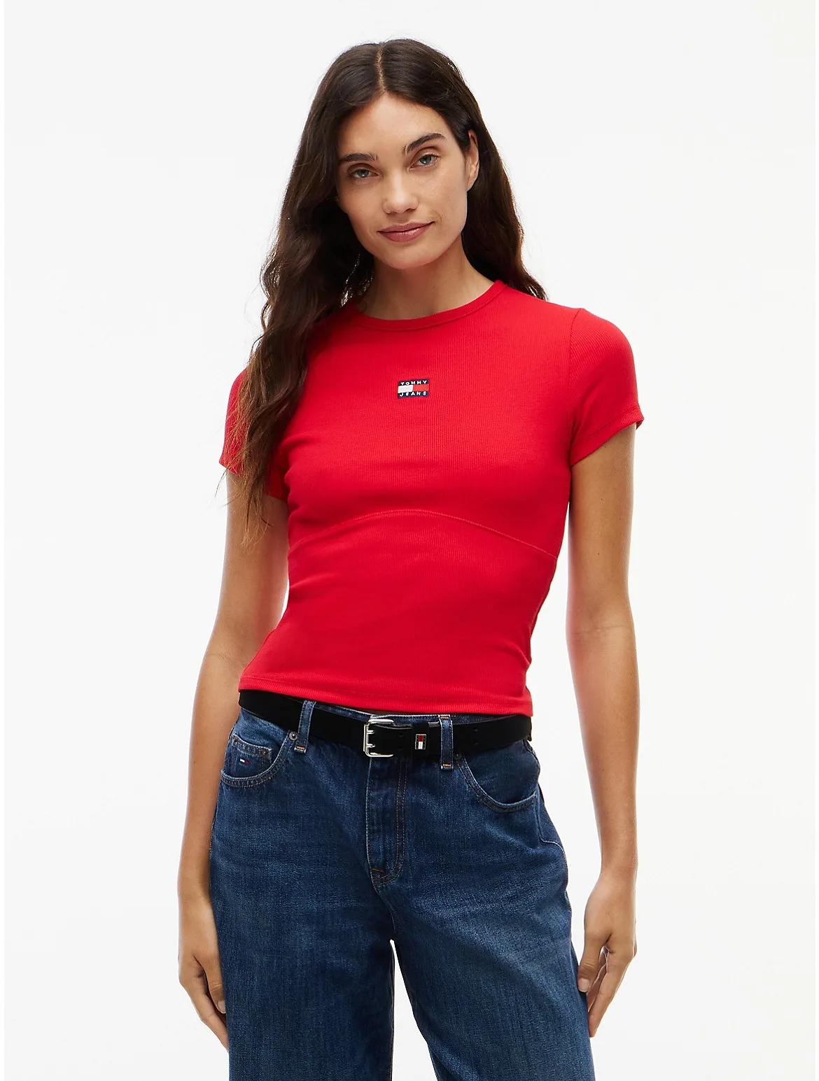 Tommy Jeans Ribbed Crewneck T-Shirt by Tommy Hilfiger