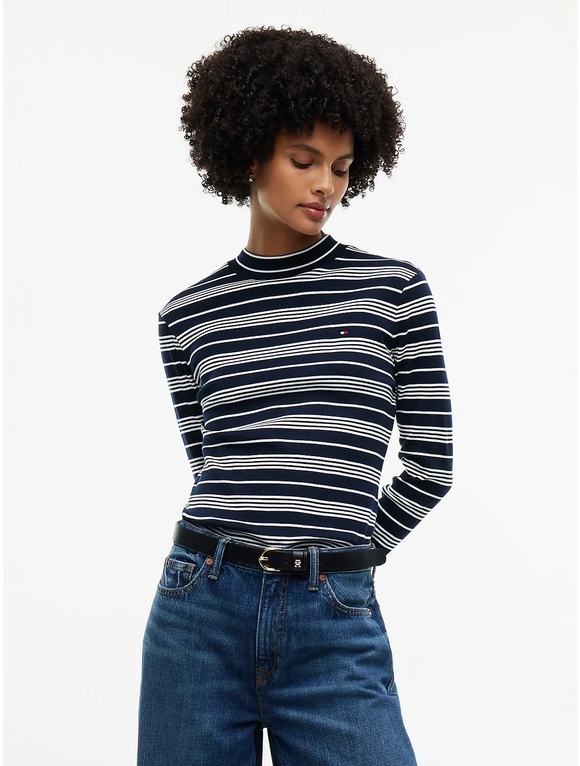 Mockneck Stretch Knit Top by Tommy Hilfiger
