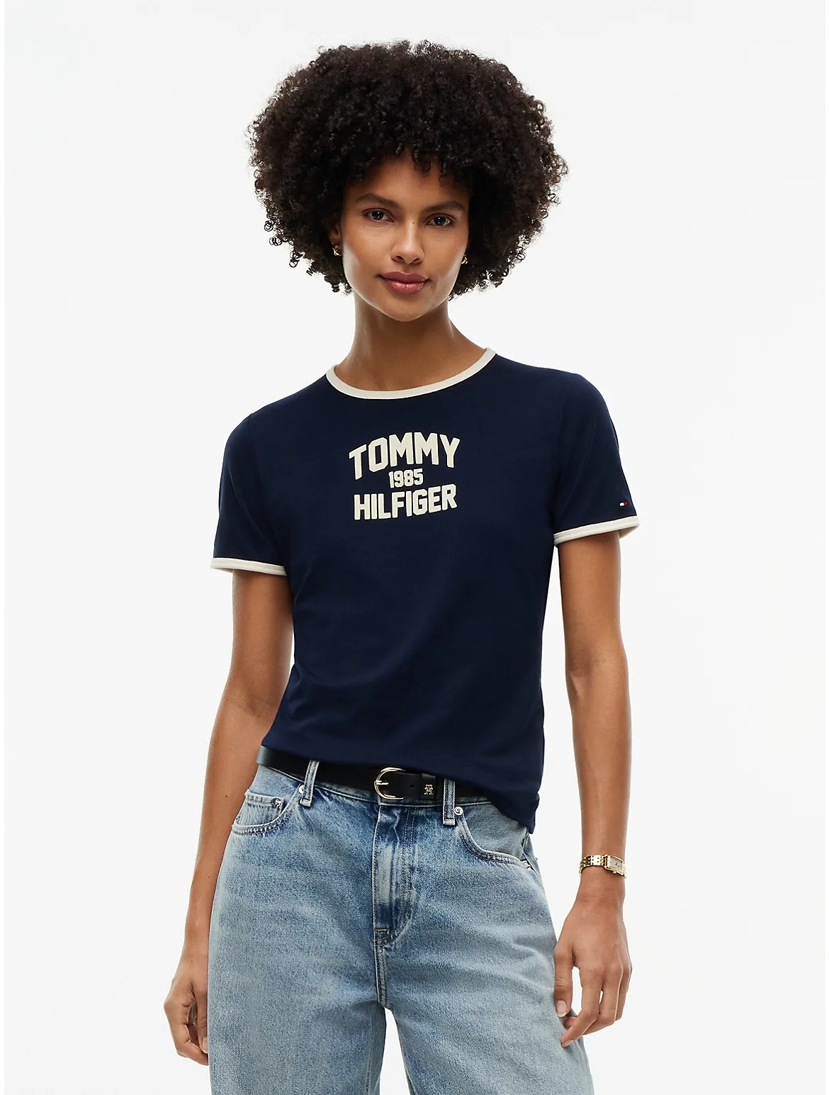 Slim Fit Varsity Logo Ringer T-Shirt by Tommy Hilfiger