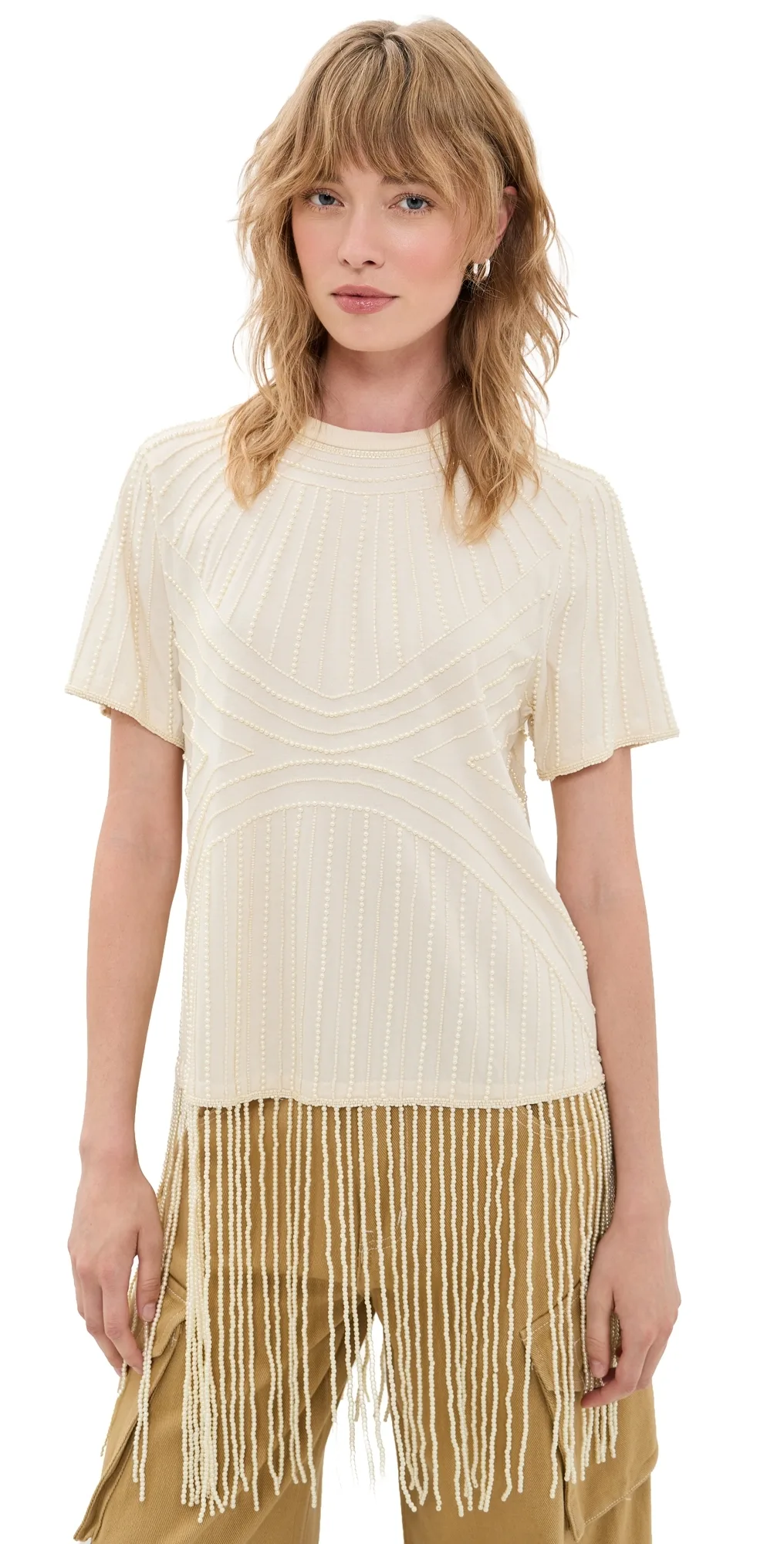 Carlotta Embroidered Fringe Top by Sea