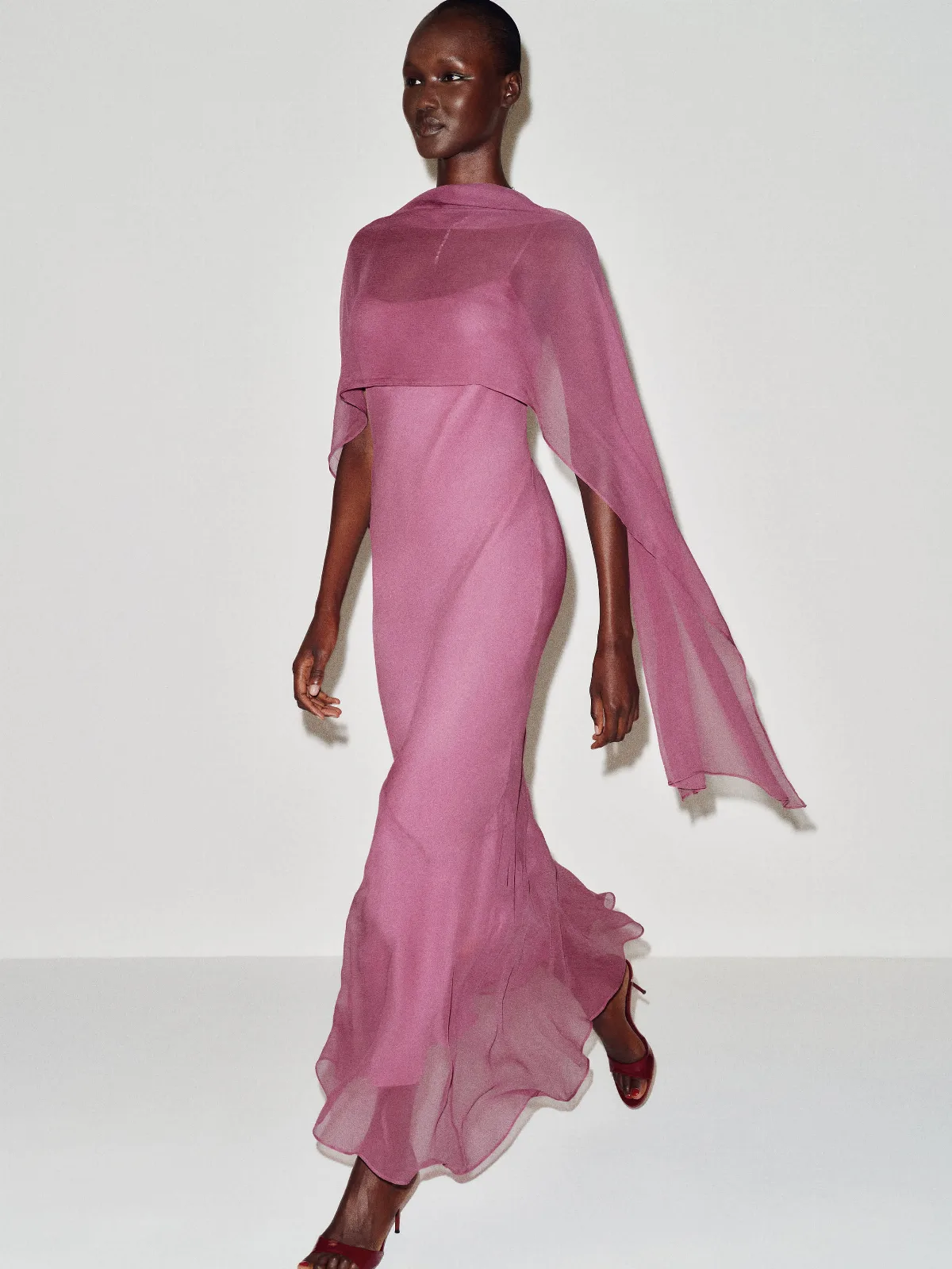Rida Silk Chiffon Dress by Reformation