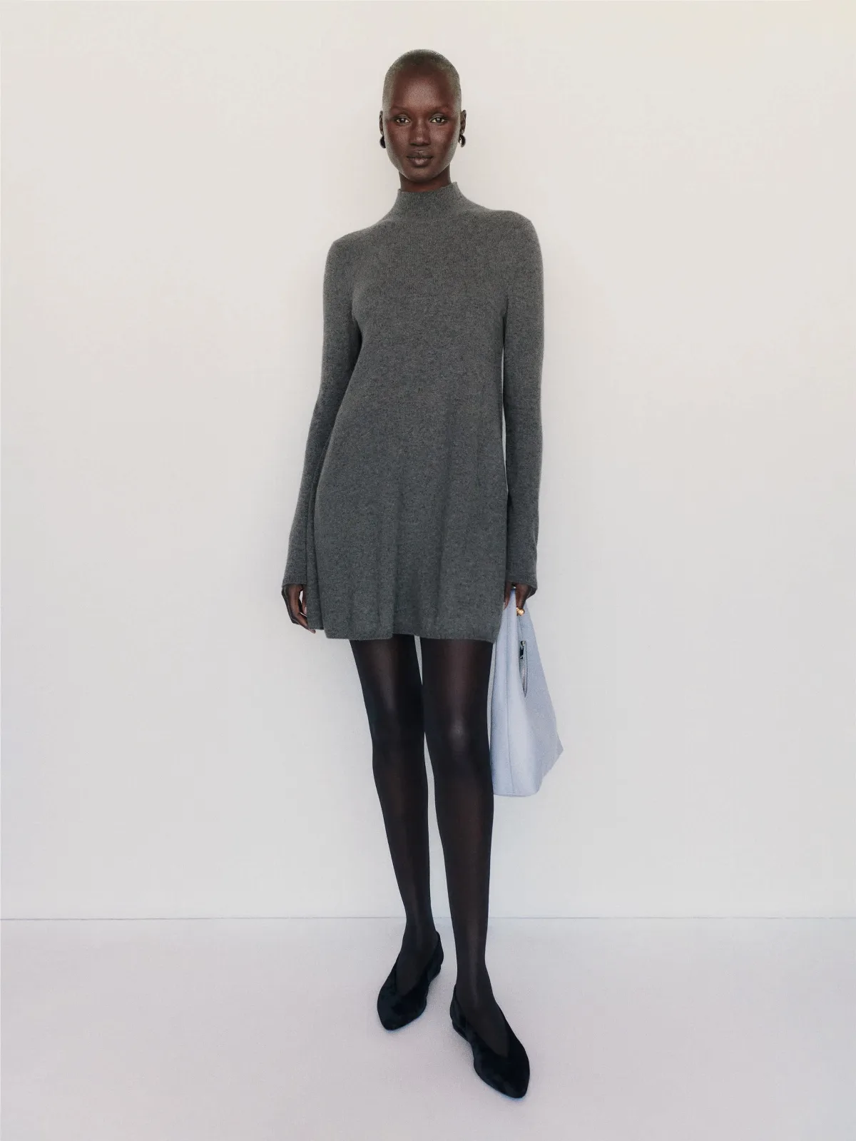 April Cashmere Turtleneck Mini Dress by Reformation