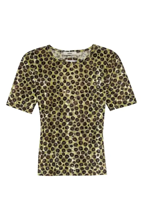 Idyl Print Velvet Devoré Cutout Back Top by Siedrés