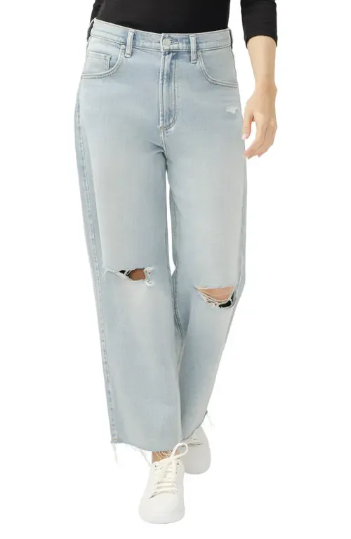 Be Easy Raw Hem Crop Wide Leg Jeans by Silver Jeans Co.