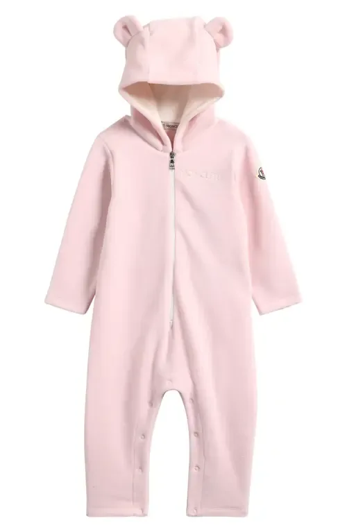 Fleece Hooded Zip Romper by Moncler