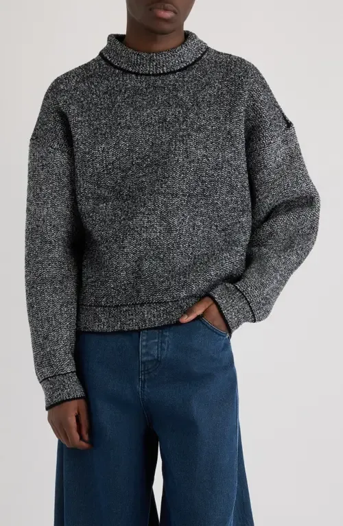 La Maille Curvo Oversize Mock Neck Sweater by Jacquemus