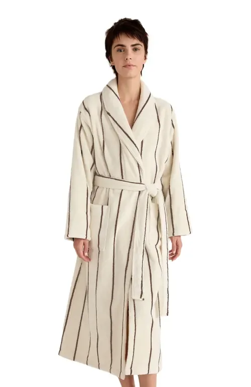 Plush Terry Striped Robe + Tote Set by Haven Well Within