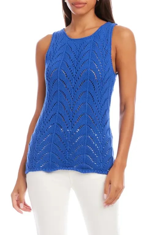 Pointelle Cotton Sweater Tank by Karen Kane