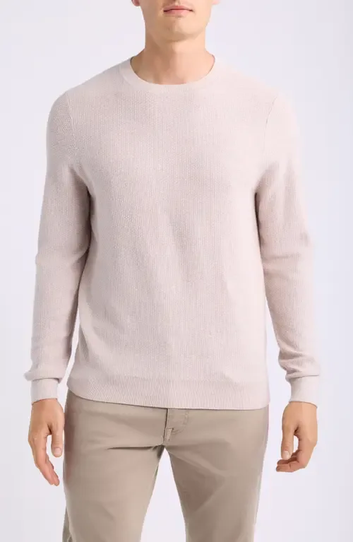Two Tone Cotton & Cashmere Crewneck Sweater by Nordstrom