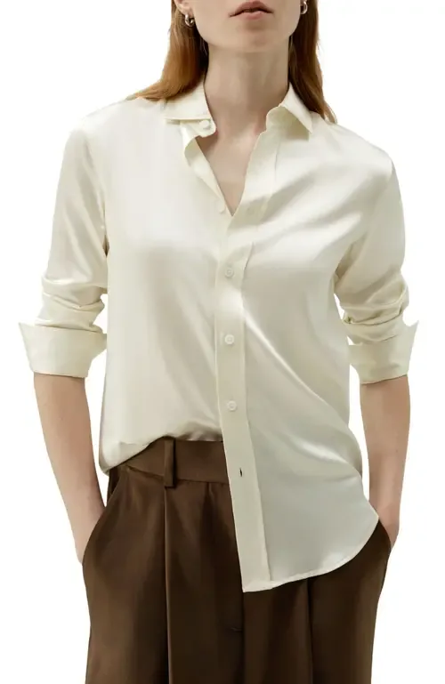 Tailored Button Down Silk Shirt by Lilysilk