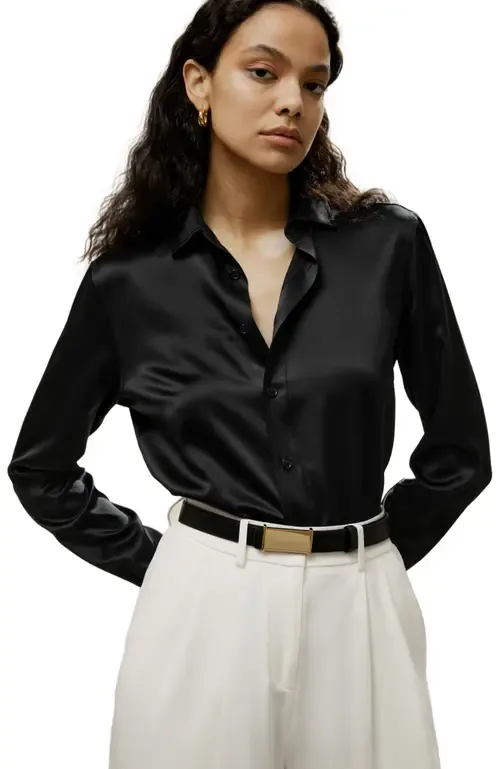 Tailored Button Down Silk Shirt
