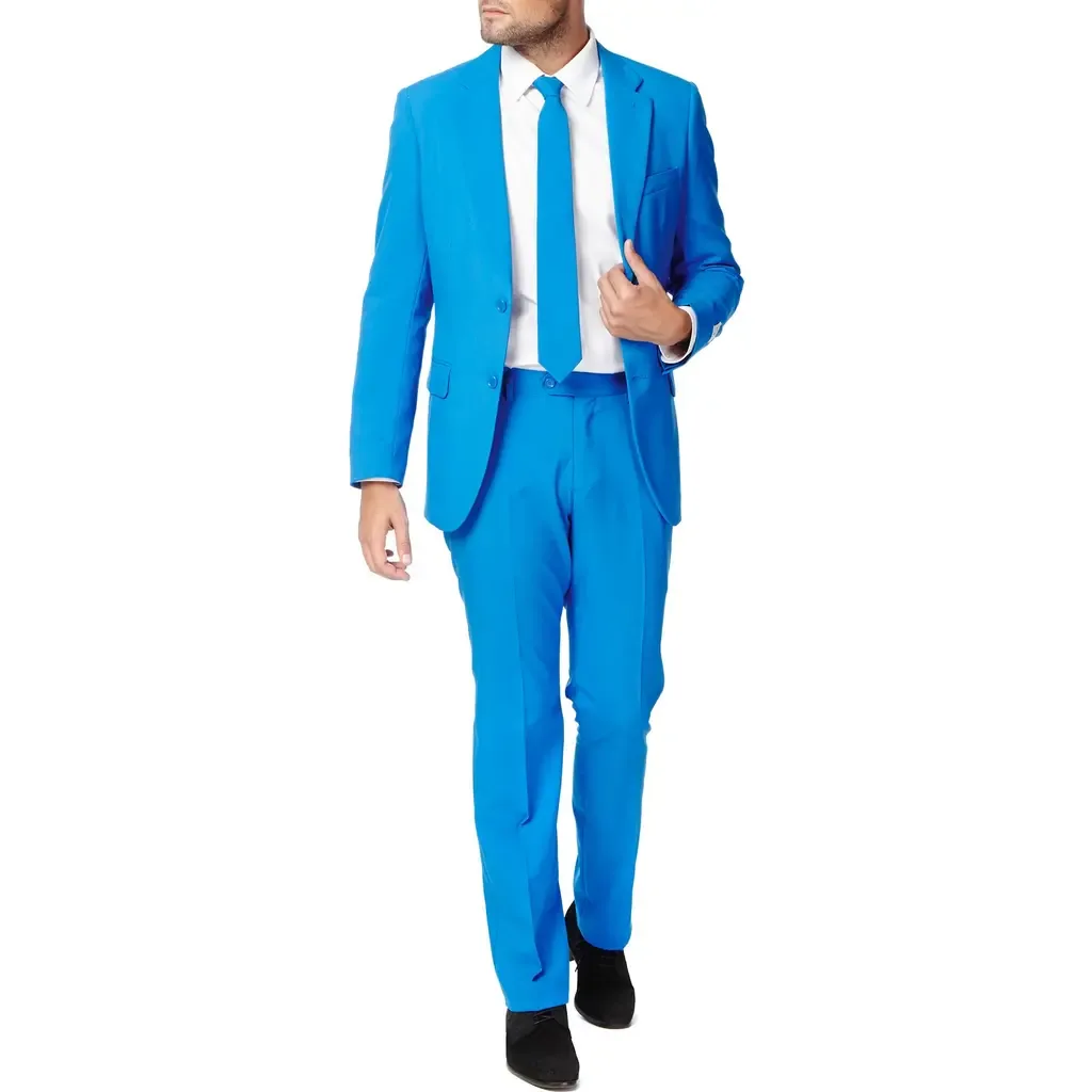 Steel Slim Fit Two-Piece Suit & Tie Set by OppoSuits