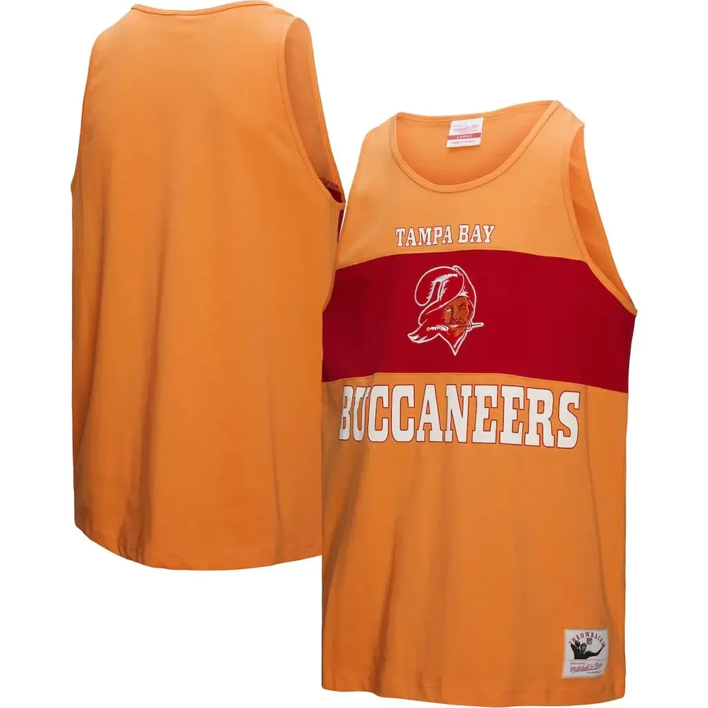 Mitchell & Ness Orange Tampa Bay Buccaneers Retro Colorblock Tank Top by Mitchell & Ness