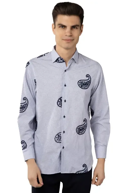 Stripe Paisley Shirt by Luchiano Visconti