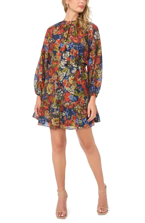 Floral Long Sleeve Minidress by Vince Camuto