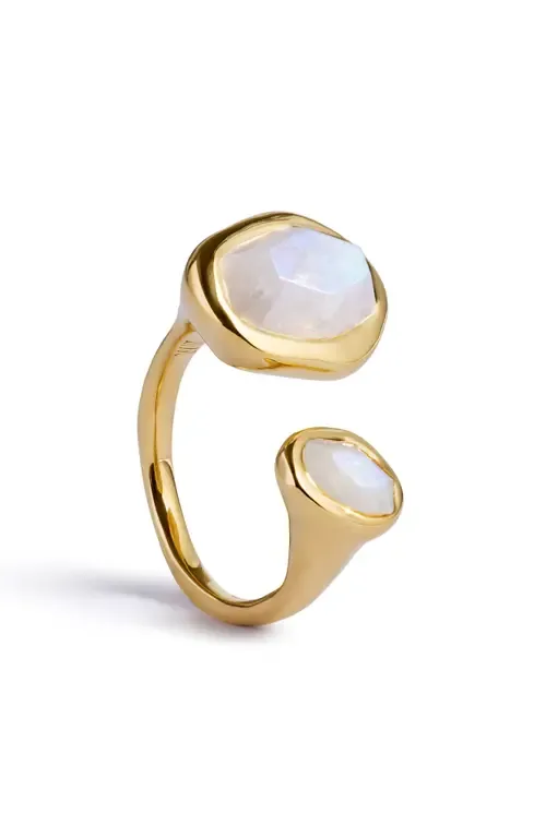 Odyssey Moonstone Open Ring in 18K Gold Vermeil
