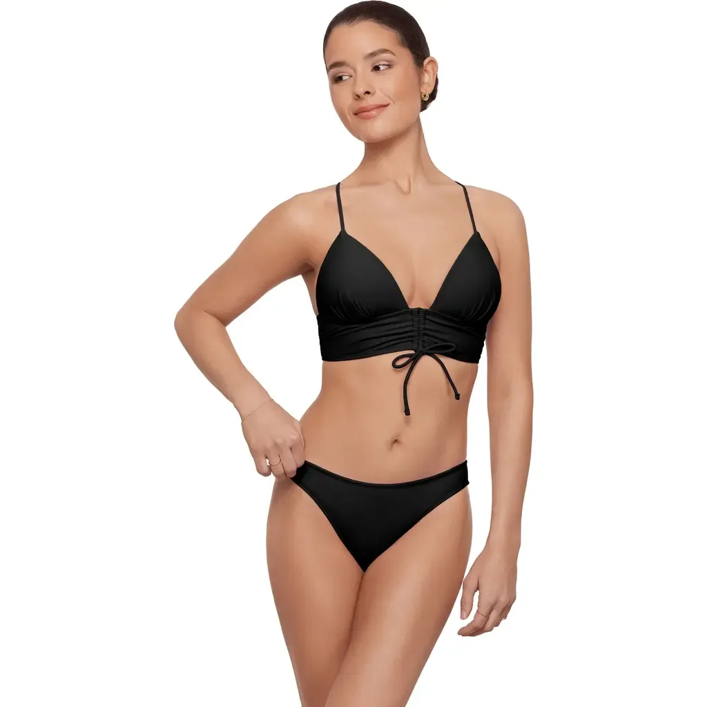 Adjustable Tunnel Front Midkini Set by Aqua Green