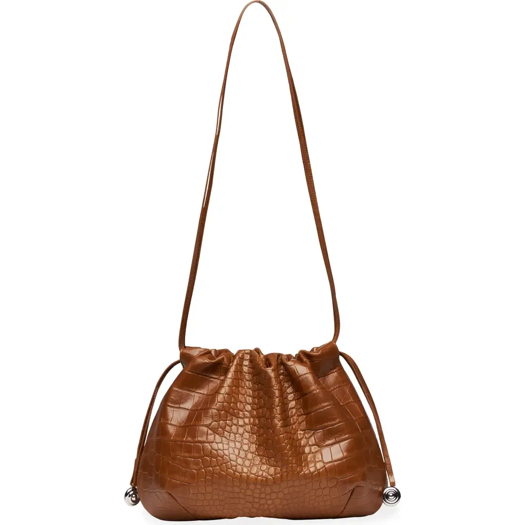 Charm Pouch Embossed Leather Shoulder Bag by LIFFNER