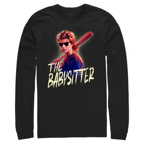Steve the Babysitter Portrait Long Sleeve T-Shirt by Stranger Things