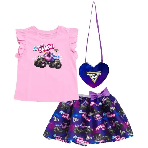 Sparkle Smash Tank Top Skirt & Bag Set by Monster Jam