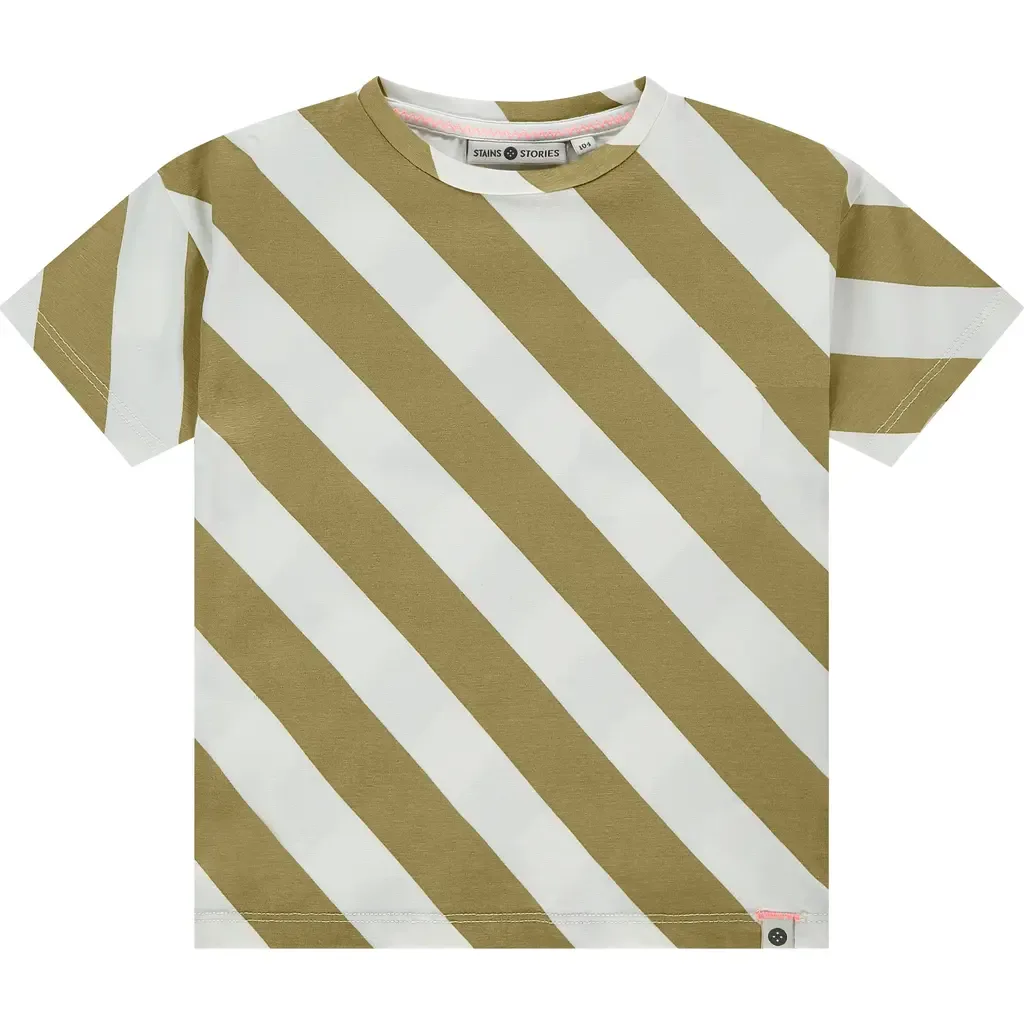 Diagonal Striped T-Shirt by Stains and Stories by Babyface