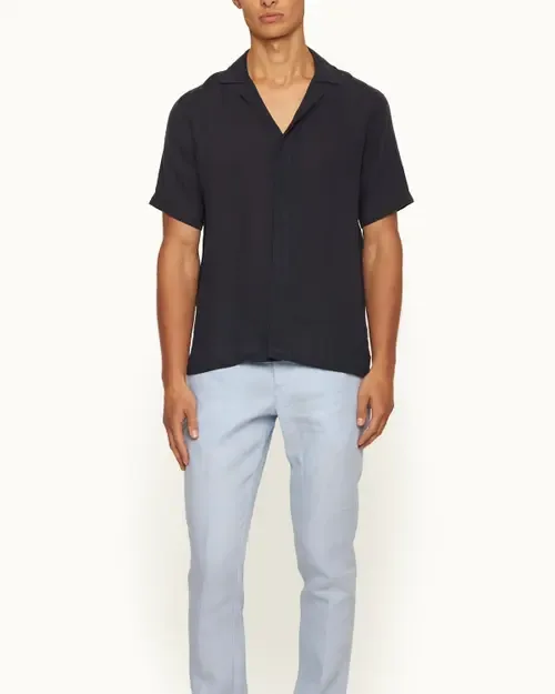 Maitan Lino Relaxed Fit Capri Collar Italian Linen Shirt by Orlebar Brown