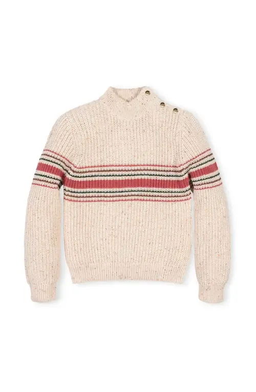 Organic Mock Neck Sweater with Buttons by Hope & Henry