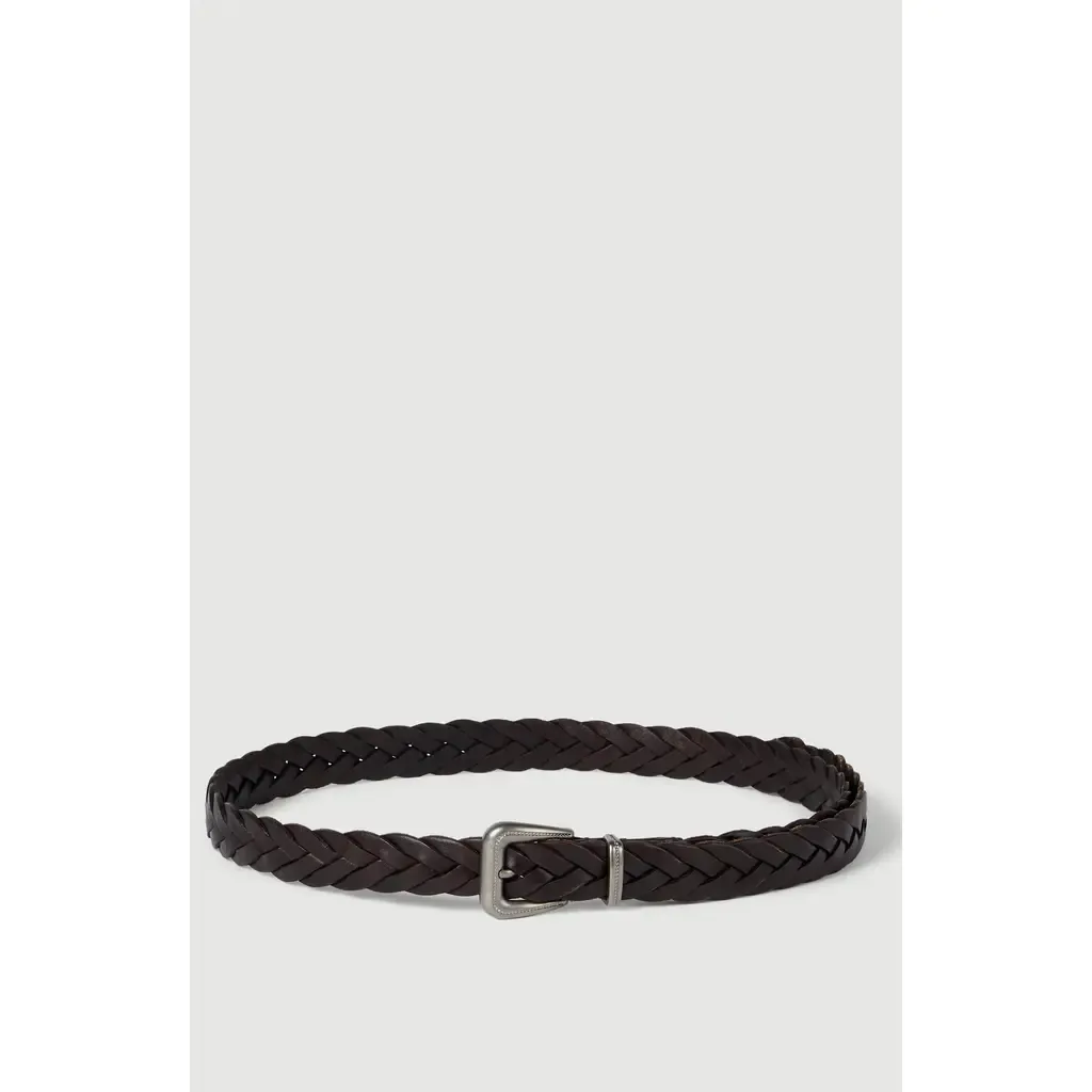 Braided Leather Belt with Monili by Brunello Cucinelli