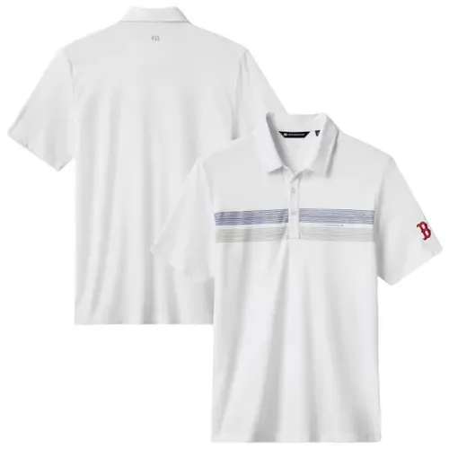 TravisMathew White Boston Red Sox Top Recruit Tri-Blend Polo by TravisMathew
