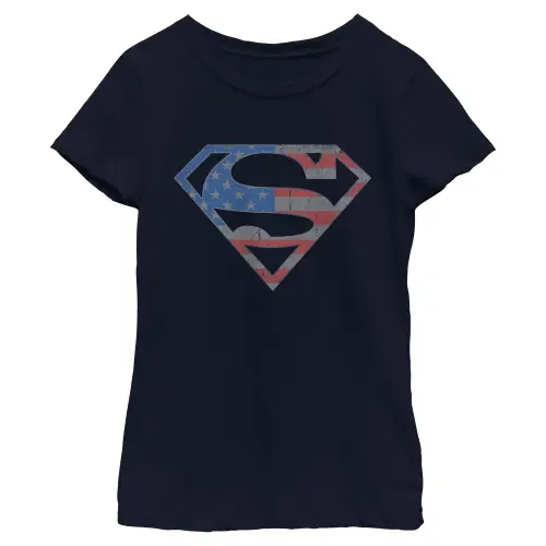 Stars and Stripes S Shield Graphic Short Sleeve T-Shirt by SUPERMAN