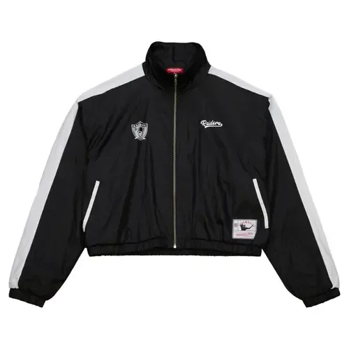 Mitchell & Ness Oakland Raiders Nylon Cropped Full-Zip Jacket by Mitchell & Ness