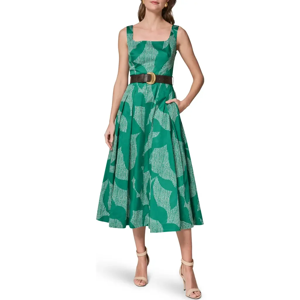 Belted A-Line Dress