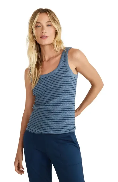 Organic Cotton Delicate Stripe Scoop Neck Tank by Haven Well Within