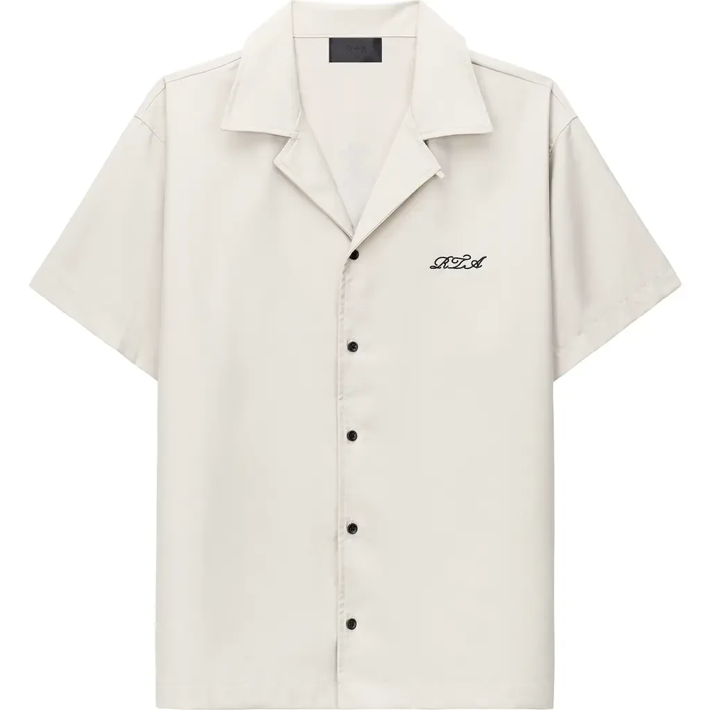 Nathan Poppy Graphic Oversized Button-Up Camp Shirt by RtA