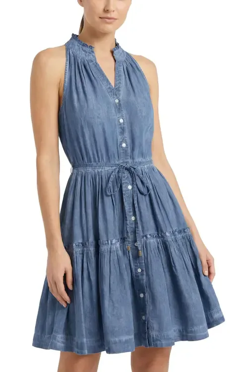 Charlotte Stonewash Button-Front Denim-Look Shirtdress by Change of Scenery