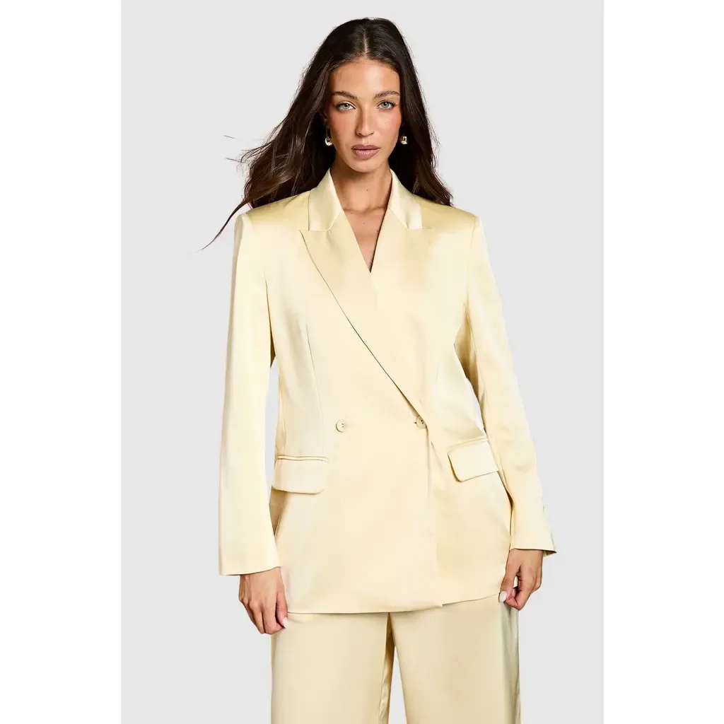 Tailored Double-Breasted Satin Blazer by Coast
