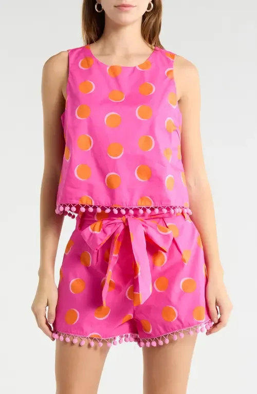 Rosy Polka Dot Taisy Sleeveless Top by SUGARLIPS
