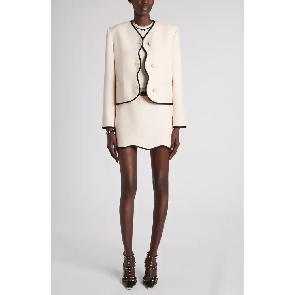 Crepe Couture Wool & Silk Jacket by Valentino Garavani